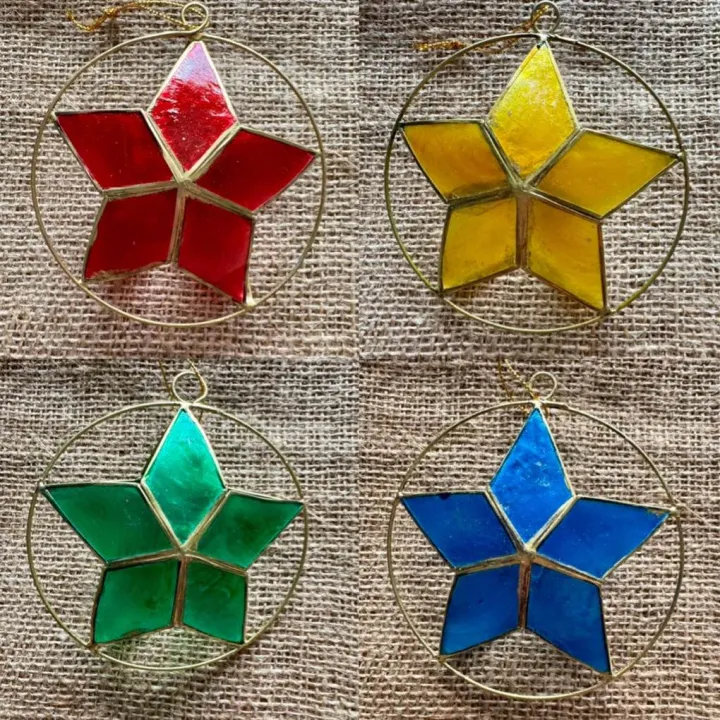 [SINGAPORE READY STOCK] 4” Mini Capiz Parol Christmas tree ornament ...