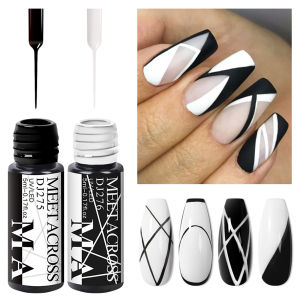 2/3pcs 5ml Liner Nail Gel Polish Black & White French Pull Line Graffiti Painting Stripe Gel for Nail Art Paint DIY Nail Salon