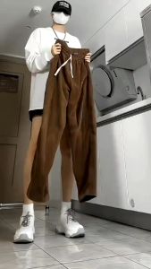 Celana Corduroy Pria Jumbo Ankle Pant Casual Model lurus pria / wanita corduroy pants celana longgar pria korean style Celana jogger Corduroy sweatpants pria Premium tebal celana vintage celana pinggang karet korduroy pria import M-5XL