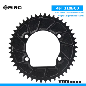 RIRO Road Bike Single Chainring Narrow-Wide 110BCD CNC Alloy Crankset with Dust Cover Folding Bicycle Crank