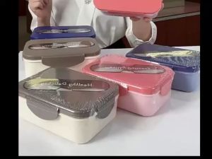 Kotak Makan Anak Dan Dewasa Anti Tumpah 3 Sekat Bahan Food Grade 1200ML