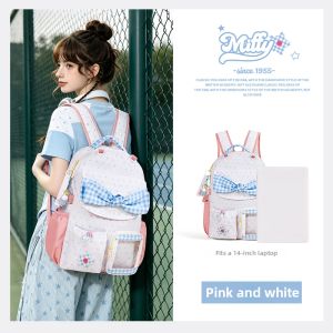 Miffy | Cute Check Pattern Backpack School Bag