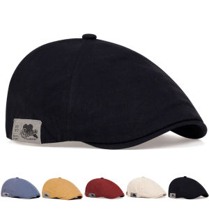 2024 New Mens Vintage Linen Fashion Hip Hop Solid Beret Side Label 1973 Womens Hat Vintage Beanie Crowd Style Sun Beret