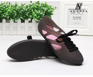 New Sandals Womens Summer Flat Beach Shoes Breathable Jelly Shoes Casual Hole Shoes Strap Plastic Sweet Student K-style