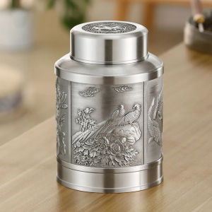 Large Pure Tin Tea Canister