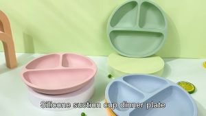 ชามซิลิโคนดูดโต๊ะ 3ช่อง เข้าไมโครเวฟได้ ยีน สีกัน สามารถซื้อได้ ที่สองฝึก พร้อมช้อนและส้อม