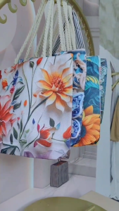 New Arrival Canvas Tote Bag for Women Cute Flower Butterfly Design Korean Style Grocery Commuting School Shoulder Bag