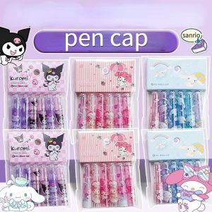 Sanrio Pen Cap 6-piece Kawaii Creative Childrens Pen Set Kuromi Cinnamoroll Hello Kitty Protective Set Cute Pencil Extender Stationery School Supplies