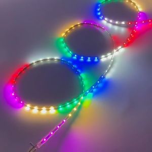 5 mét tặng nguồn- dây đèn led nháy đuổi chip 2835 Đèn led trang trí bọc plastic cao cấp chống nước dây led đơn 48 bóng/mét và led đôi 96 bóng/mét