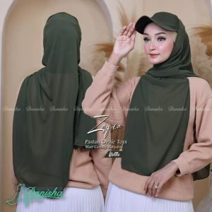 Jilbab Pashmina Topi Zaqia Pastan topi Pastan Ovale By Danisha Hijab