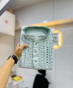 [PRE-ORDER] 2024 OCT MENS KURTA WITH PANT WITH MIRROR WORK SIZE M TO 3XL (DELIVERY 10 WORKING DAYS) ETA: 2024-12-30 | KURTA LELAKI DEWASA 2024 | MENS KURTA INDIAN |  MENS KURTA INDIAN LONG SLEEVE| MENS STYLISH KURTA| MENS KURTA PAJAMA