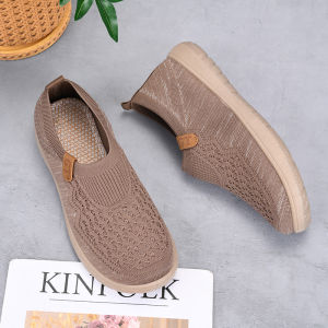 Spring Casual and Fashionable Slip-On Middle-Aged and Elderly Mothers Shoes Flat-Soled Comfortable and Not Tiring Lightweight and Breathable Sports Shoes for Women