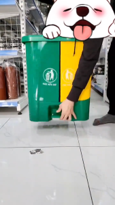 Thùng Rác Bật Nắp 2 Ngăn Việt Nhật 8020 Thùng Đựng Rác Có Nắp 40 Lít Phân Loại Rác