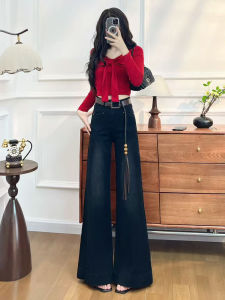 High Waist Flared Jeans Womens plus Size Fleece Lined Bootcut Straight Leg Casual Cotton Stretch Denim Anti-Wrinkle