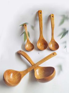 Clearance Flaws Wooden Spoon Wooden Spoon Long Handle Porridge Spoon Porridge Spoon Ladel Large Wooden Household
