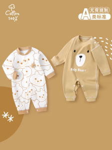 Newborn Baby Girl Romper Sleepwear Autumn Cotton Onesie Boys Baby Clothes Full Moon Celebration Outfit Comfortable Long Sleeve