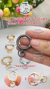 Aksesoris Tas Ring Bulat (Buka Tutup) 2 cm + Cantolan D / Ring O - Aksesoris Tas (IMPORT)
