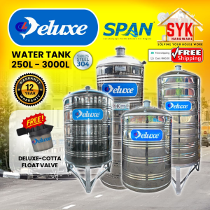 SYK Deluxe Water Tank SUS304 Stainless Steel Water Tank Tangki Air Rumah Tangki Air Stainless Steel Tangki Kedai Tinggi 蓄水桶