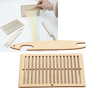 2pcs Handcraft Belt Wooden Weaving Looms Kit Mini Multifunctional Craft Tapestry Woven Machine for Knitting Supplies