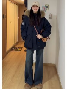 High Waist Wide Leg Jeans Womens Loose Fit Long Version Double Buckle Denim Pants Slimming Design Elastic Casual Trousers