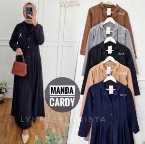 LYNFASHIONISTA-KARDIGAN WANITA MUSLIM KANCING HIDUP/OUTER PANJANG TEBAL MURAH/MANDA