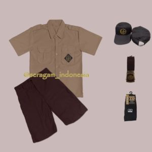 Setelan Seragam Pramuka SD Laki Baju Pendek Celana Pendek