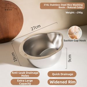 MODERN SWEETHOME | Drainage and Rice Washing Stainless Steel Basket