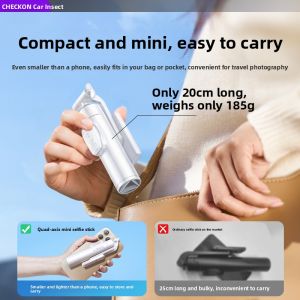 CHECKON | Travel Portable Handheld Tripod Selfie Stick 360 Degree Rotation Anti-Shake Stable Shooting Vlog Bluetooth | A Great Pick for tripod stand holder Lovers