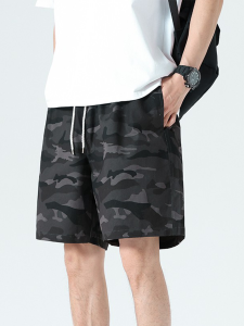 Quần Short Nam Mùa Hè 2025 Quần Short Bãi Biển Rộng Rãi Bằng Cotton Nguyên Chất Quần Short Thường Ngày Họa Tiết Sọc Cỡ Lớn