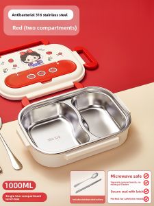 Insulated Childrens Lunch Box with Dividers Middle School Students Carry Lunch Bento Box Primary School Students Special Meal Plate