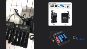READY STOCK 4 Slots 18650 14500 Battery Charger Lithium Ion Portable Travel USB Charger DC 4.2V 1000mA Output
