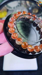 Collection Grade Rare Sun Angel Wealth Abundance Eye Red Golden Hematoid Quartz Bracelet