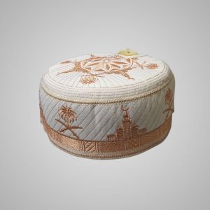 Peci Bugis An Nuur Kopiah Songkok Bulat Haji Motif Pedang Kurma Bordir