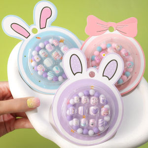 Kids Wear Nail Tip Girl Cartoon Nail Stickers Self-Adhesive Non-Toxic Tasteless Nail Stickers Cute Nail Tip Bracelet Suit