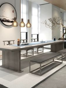 2024 New Modern Minimalist Large Board Office Desk And Chair Combination Multi-Functional Solid Wood Conference Table