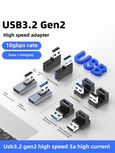 High-Speed USB to Type-C Adapter Cable 90 Degree L-Shape Right Angle Bissox for Phone Tablet Laptop OTG Converter