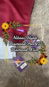 New Hijab Segiempat Nibras NH Diamond Klim Polos Kerudung Segi Empat Satin Premium