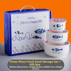 CHIZHIDU | Microwave Ceramic Food Storage Box Set 3 Pieces