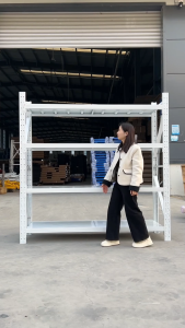 White Household Storage Shelf With High Load Capacity Thick Reinforced Steel Shelf Easy To Install Rangka Keluli重型货架