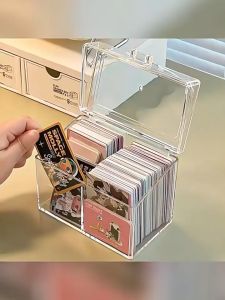 กล่องเก็บ กล่องเก็บบัตรขนาดเล็ก กล่องเก็บของจำแนก ที่เก็บของสะสม popmart card 2/4 ช่อง ฝาพลิก โปร่งใส สามารถใส่การ์ดได้หลายใบ