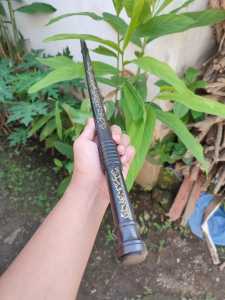 Tongkat Komando Terbaru Kayu Galih Kelor Hitam Ukir Kaligrafi Kualitas Premium