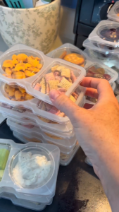 50pcs Reusable Snack Container With Lid / Double Compartment Condiment Container / Plastic Snack Pack Container