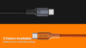 Vention Type C to Type C Cable PD 100W Fast Charging Cable 5A Braided Cord for iPhone 17 16 15 Pro Max HUAWEI Mate 80 SAMSUNG S26 S25 S24 S23 Ultra MacBook iPad Pro Tablets Laptops Type C Charger Cord