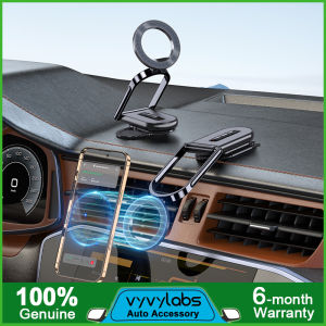 Vyvylabs M02 Car Mount 360 Degree Rotation and Flipping Holder Foldable Infinite Adjustable Angles Stand Megnetic Bracket for IPhone 14 15 16 Pro Max