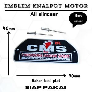 Emblem knalpot merek CMS1 EXHAUST free paku rivet
