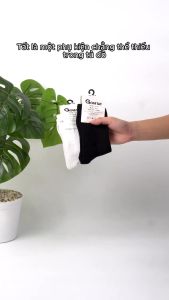 Combo 10 đôi vớ nam nữ cổ cao trơn màu tất cổ cao trắng đen chất liệu cotton thoáng mát - GOM-KLB-TRONCAO-CB10