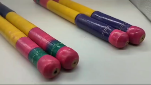 Wooden Multicolor Thandia Sticks Garba - Pair - For Navratri Special/Festival/Garba and Kolattam Dance/Music Sticks - pack of 2pcs (Height - 1 feet)