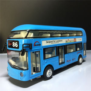 TY MODELS | Double-decker Tour Bus Model Alloy Car with Sound and Light Pull-back Door