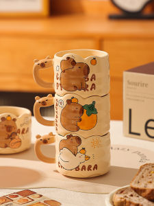 Highly Aesthetic Stacking Cup Mug Ceramic Cute Design for Couples