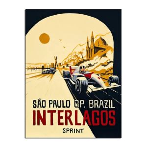 Retro F1 Racing Car Posters Formula 1 Neon City Canvas Painting Wall Art Prints Motorsport Racer Picture Aesthetic Decoration